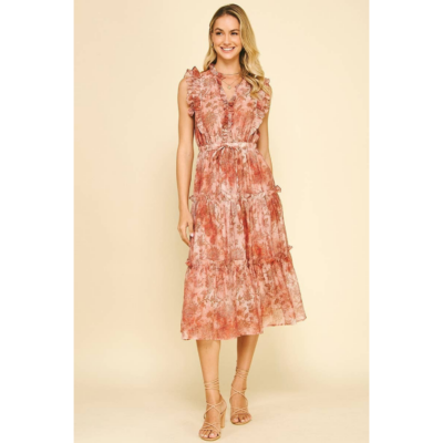 Janette- Floral Tiered Midi Dress