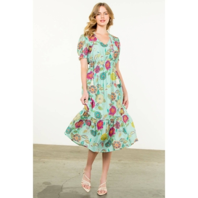 Maurice- Short Sleeve Floral Maxi Dress - Image 3