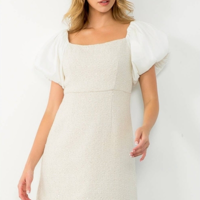 Mixed Media Tweed Dress - Image 3