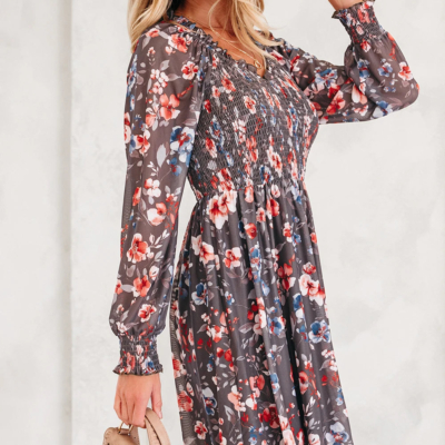 Danny - Brown Floral Mesh Mini Dress - Image 3