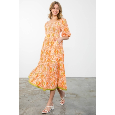 FINAL SALE Hyacinth - Puff Sleeve Tierred Maxi Dress
