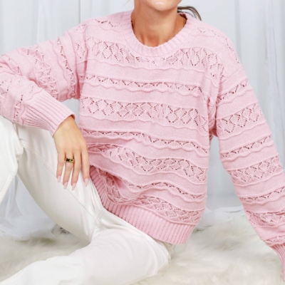 Ally textured Crochet Knitted Sweater