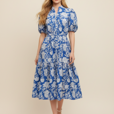 ANDREA- FLORAL PRINT TIERED MIDI DRESS - Image 3