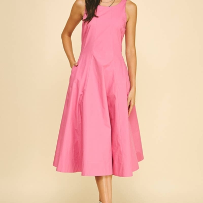 Alternative view of LISSETTE- FITTED BODICE FLARED MIDI DRESS