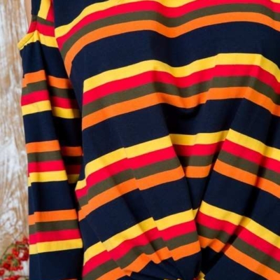 Alternative view of Sally - Multi Print Twist Front Cold Shoulder Knit Top