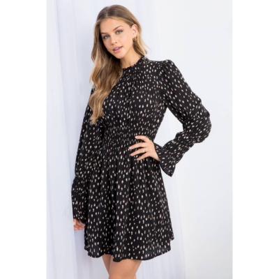 Gretchen -Smocked Waist Print Mini Dress - Image 9