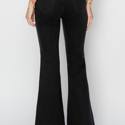High Rise Button Fly Flare Jeans - Image 3