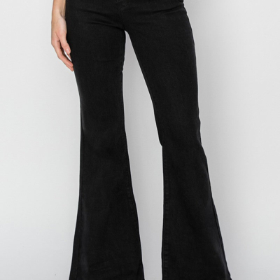 High Rise Button Fly Flare Jeans