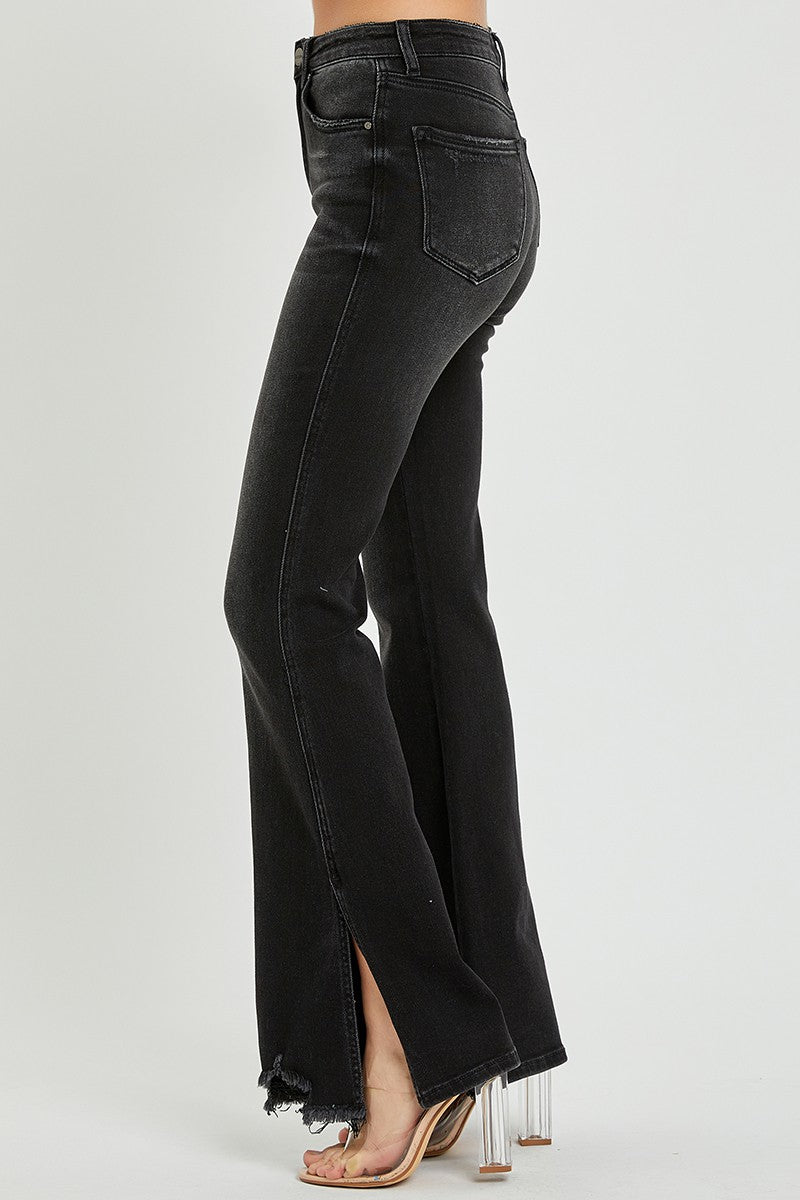 High Rise Slit Flare Jeans - Image 4