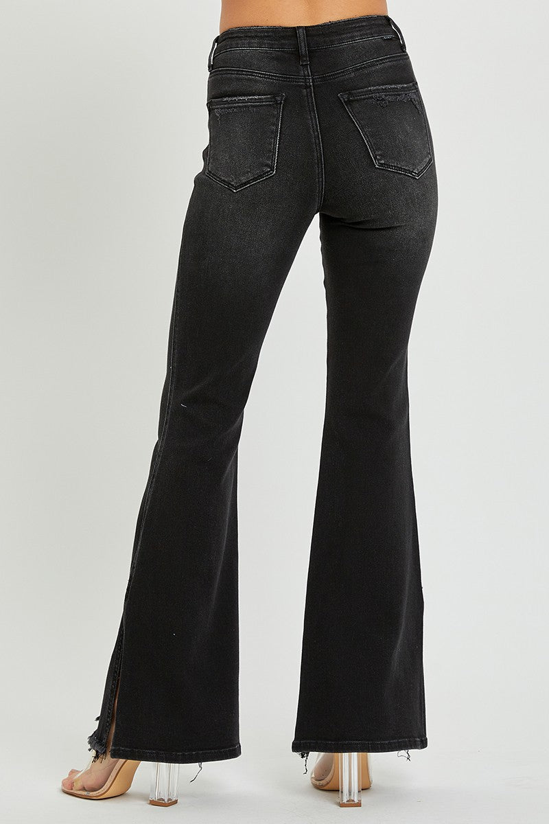 High Rise Slit Flare Jeans - Image 5