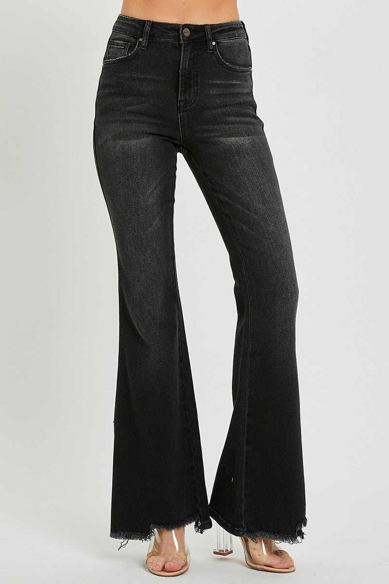 High Rise Slit Flare Jeans - Image 3