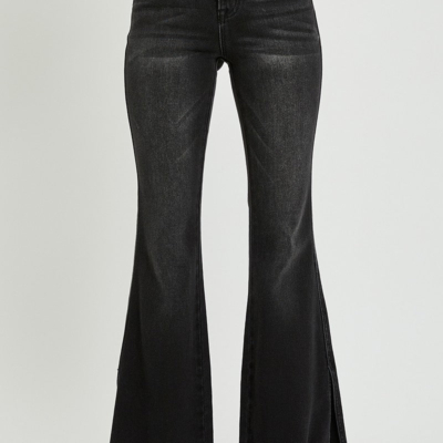 Alternative view of High Rise Slit Flare Jeans