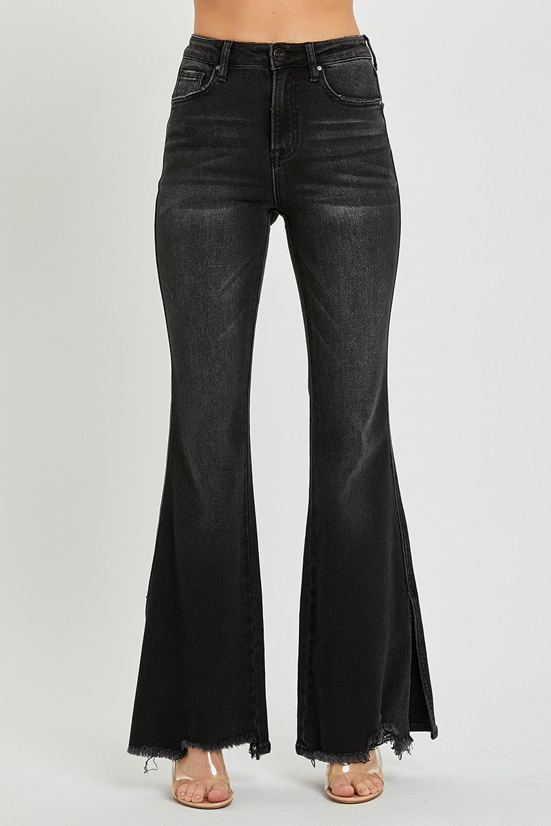High Rise Slit Flare Jeans - Image 2