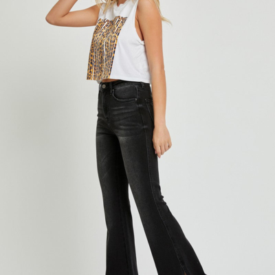 High Rise Slit Flare Jeans