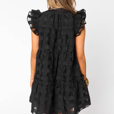 Aubrey Black Mini Dress - Image 3