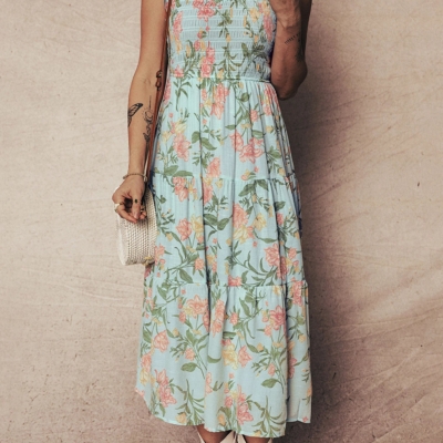 Doreen - Mint Floral Tiered Maxi Dress - Image 3