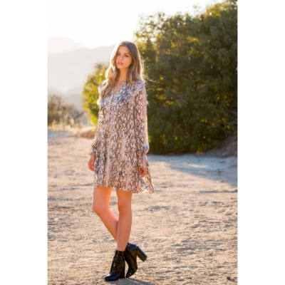 Vera-Snake Print Ruffle Dress - Image 4