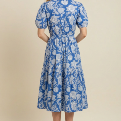 ANDREA- FLORAL PRINT TIERED MIDI DRESS - Image 6