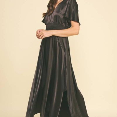 LEYVA - CHIFFON SLIT DETAILED MAXI DRESS - Image 4