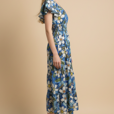Valerie - Floral Print Tiered Midi Dress - Image 4