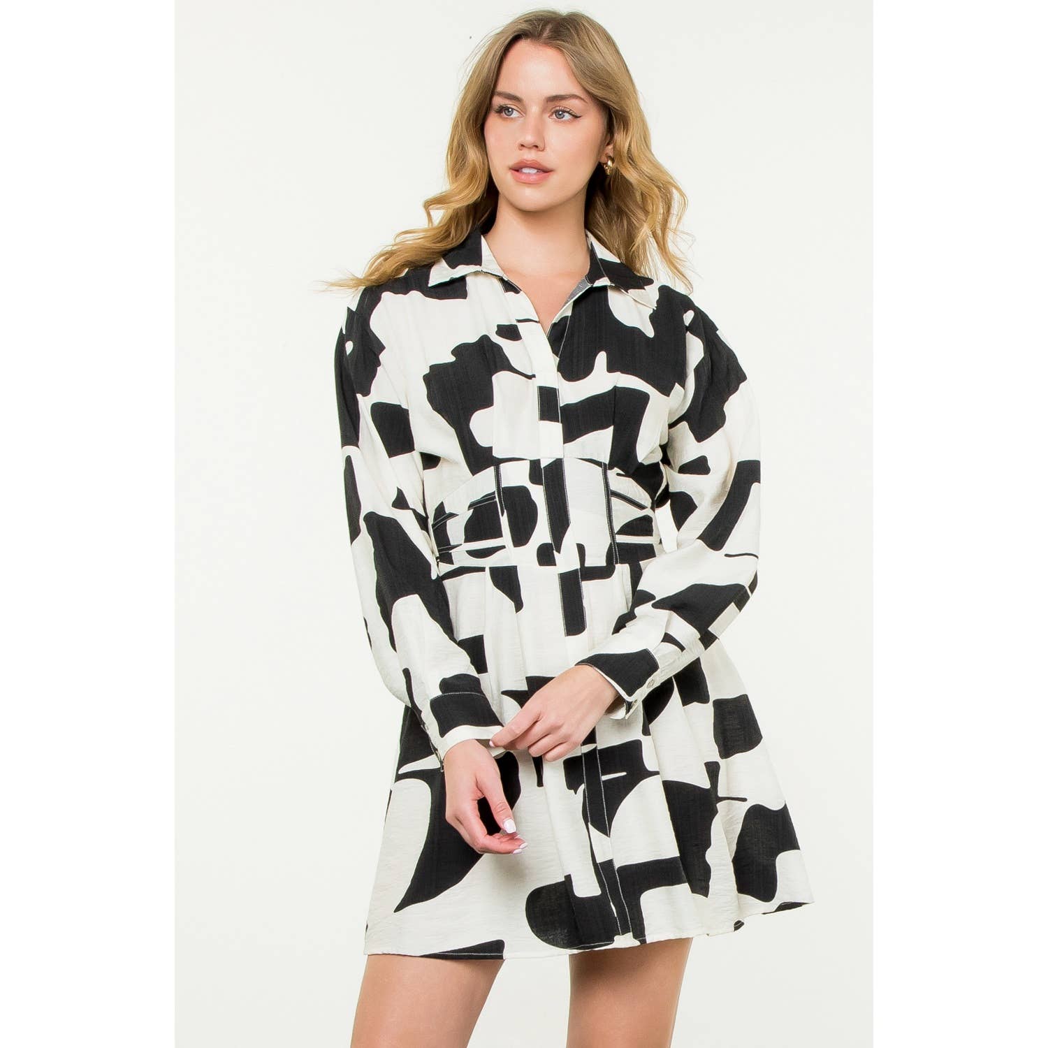 Winona - Long Sleeve Print Mini Dress - Image 7