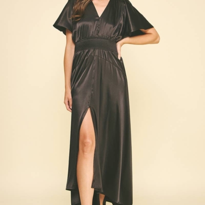 LEYVA - CHIFFON SLIT DETAILED MAXI DRESS - Image 5