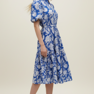 ANDREA- FLORAL PRINT TIERED MIDI DRESS - Image 4