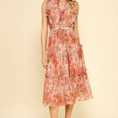 Janette- Floral Tiered Midi Dress - Image 3