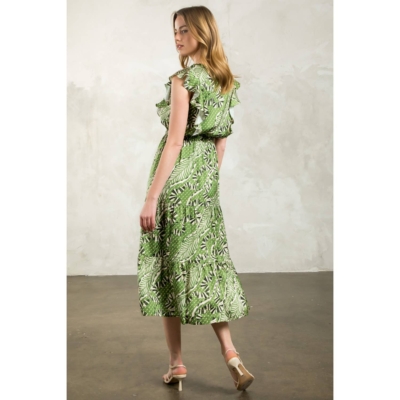 Gwen - Flutter Sleeve Print Tiered Dress - Image 5