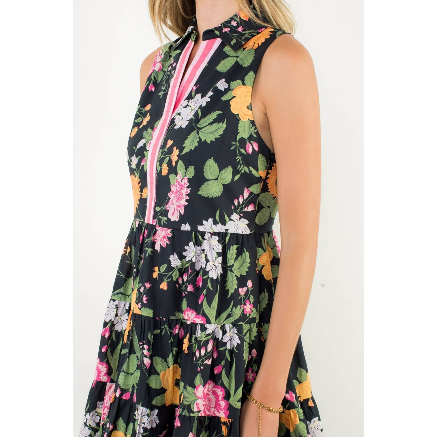 Aria- Sleeveless Tiered Floral Print Dress - Image 4