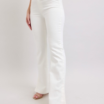 Judy Blue White Side Slit Slim Bootcut Jeans - Image 3