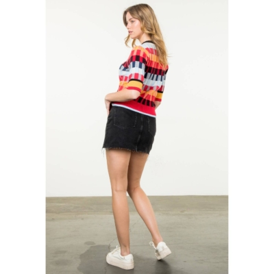 Michelle - Short Sleeve Textured Knit Top - Image 5