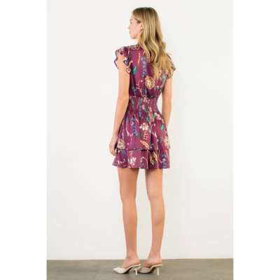 Heather -Smocked Waist Flutter Sleeve Dress - Image 7
