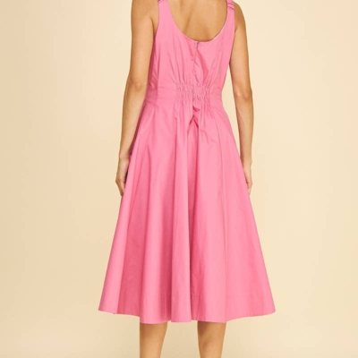 LISSETTE- FITTED BODICE FLARED MIDI DRESS - Image 6