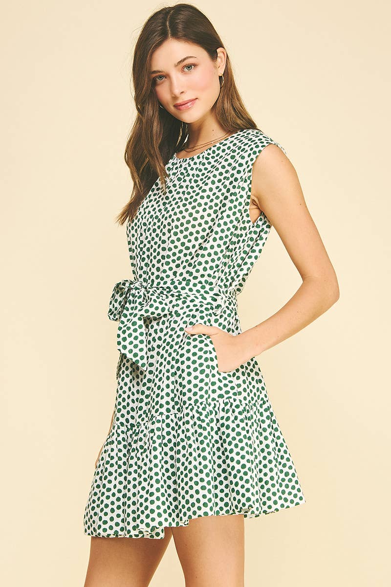 ARIEL - POLKA DOT TIERED MINI DRESS - Image 3