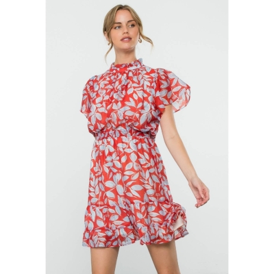 Alternative view of Rowena-Flutter Sleeve Print Dress