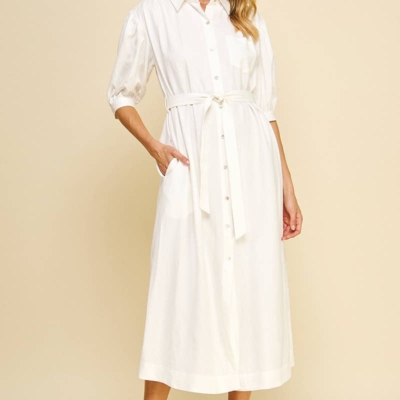 Alternative view of MILA- Solid Linen Midi Dress