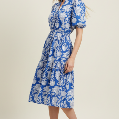 ANDREA- FLORAL PRINT TIERED MIDI DRESS - Image 5