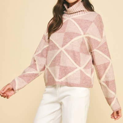 Maxine - Diamond Pattern Turtle Neck Sweater - Image 4