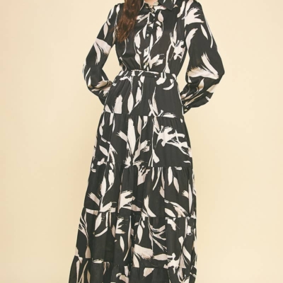 Demi- Print Button Down Maxi Dress - Image 3