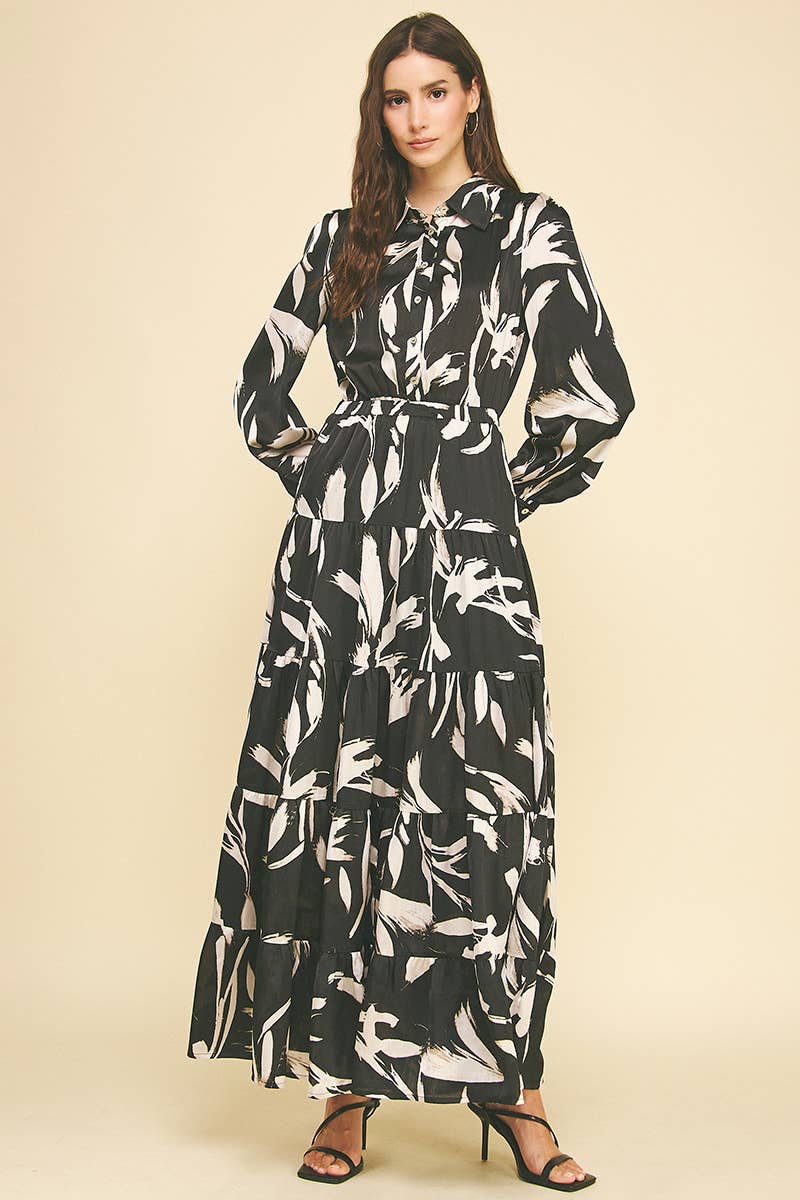 Demi- Print Button Down Maxi Dress - Image 3