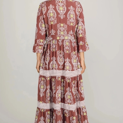 Alternative view of Holly - Brown Floral Tiered Maxi Dress