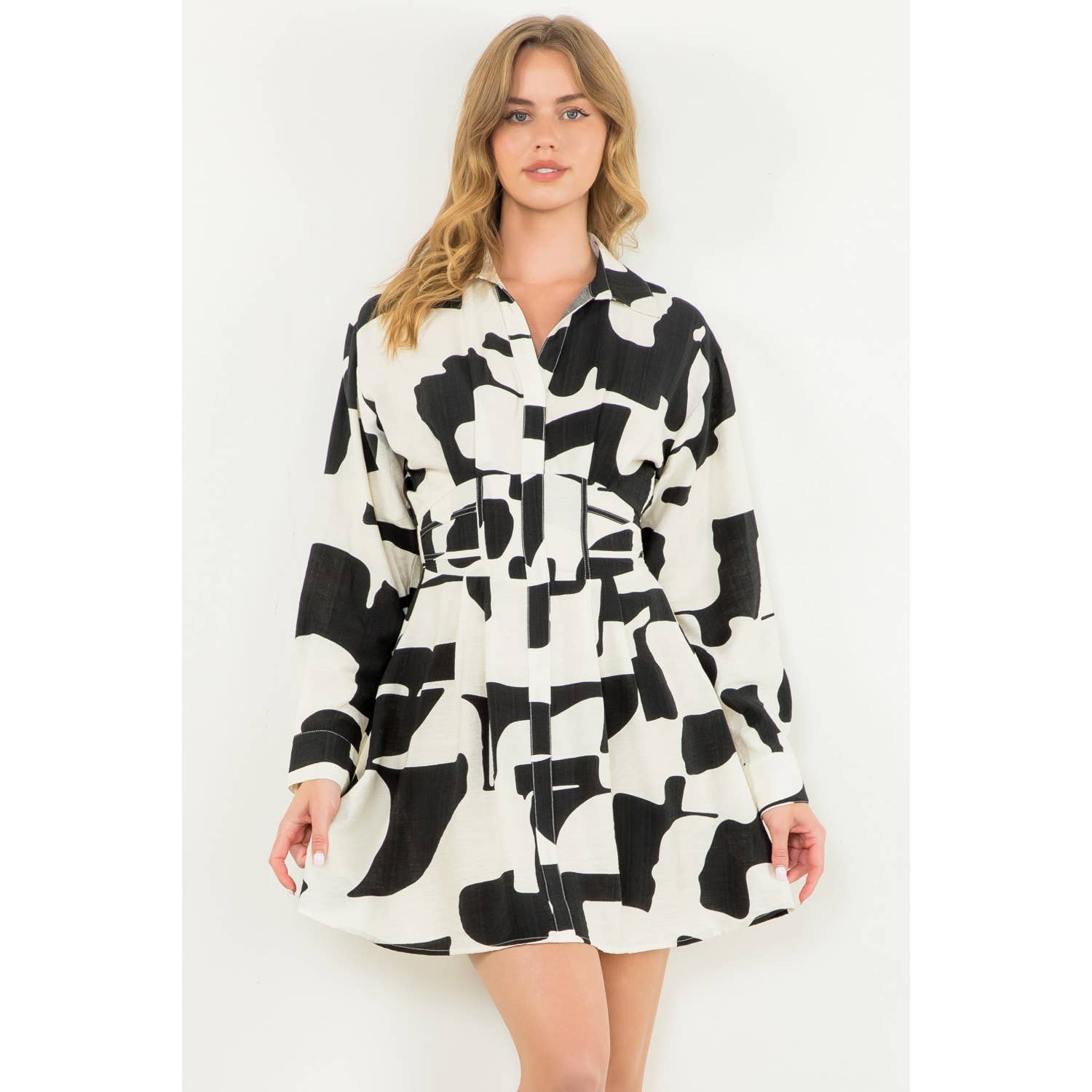 Winona - Long Sleeve Print Mini Dress - Image 6