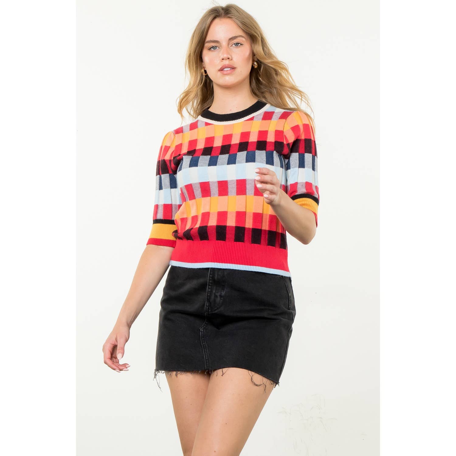 Michelle - Short Sleeve Textured Knit Top - Image 7