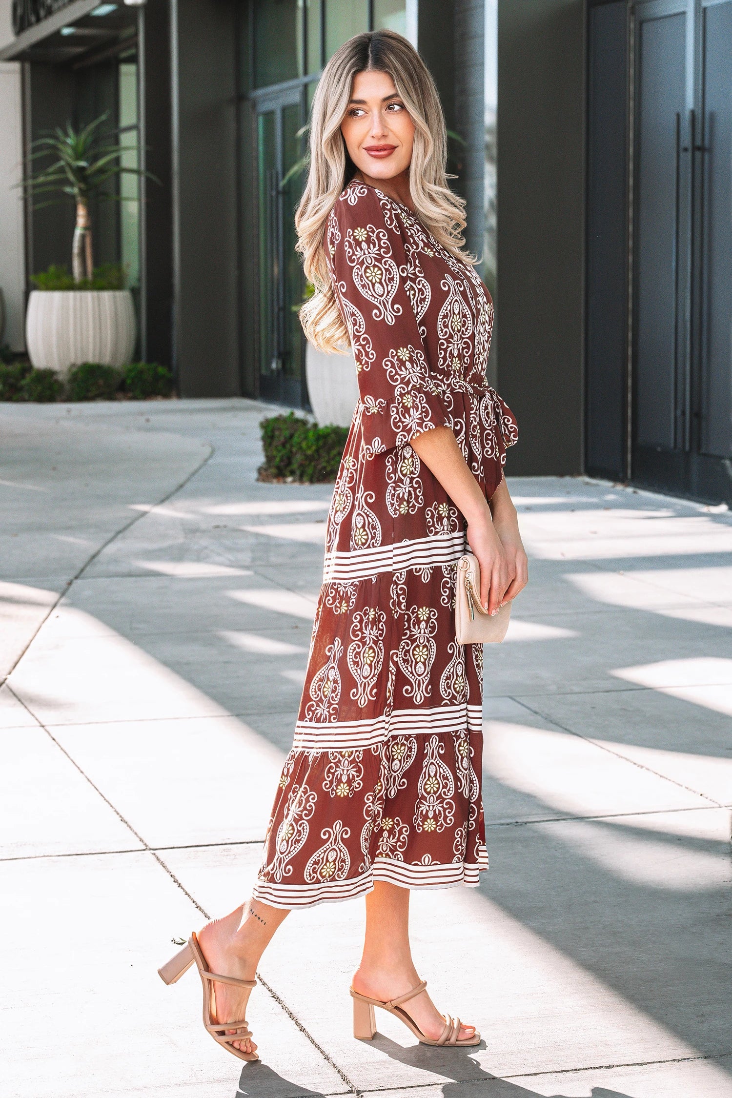 Holly - Brown Floral Tiered Maxi Dress - Image 5
