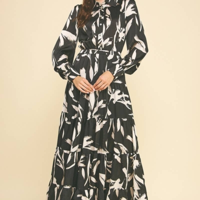 Demi- Print Button Down Maxi Dress - Image 4