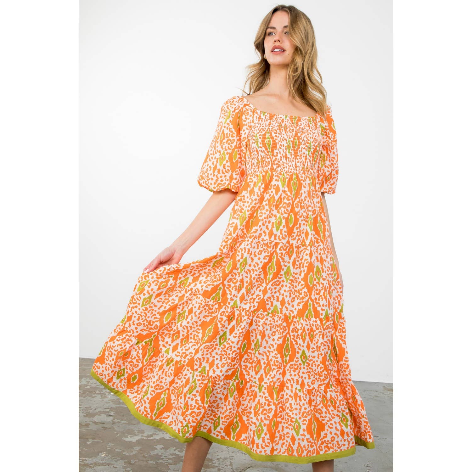 FINAL SALE Hyacinth - Puff Sleeve Tierred Maxi Dress - Image 10