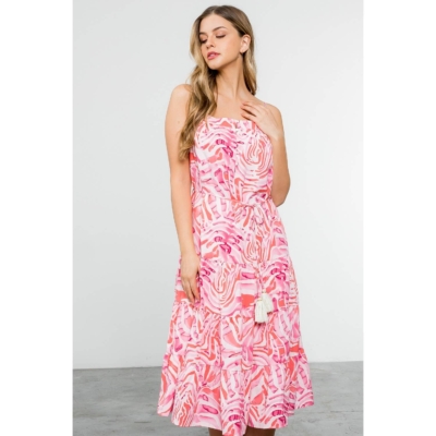 IAH- Abstract Print Tiered Dress - Image 4