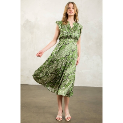 Gwen - Flutter Sleeve Print Tiered Dress - Image 6