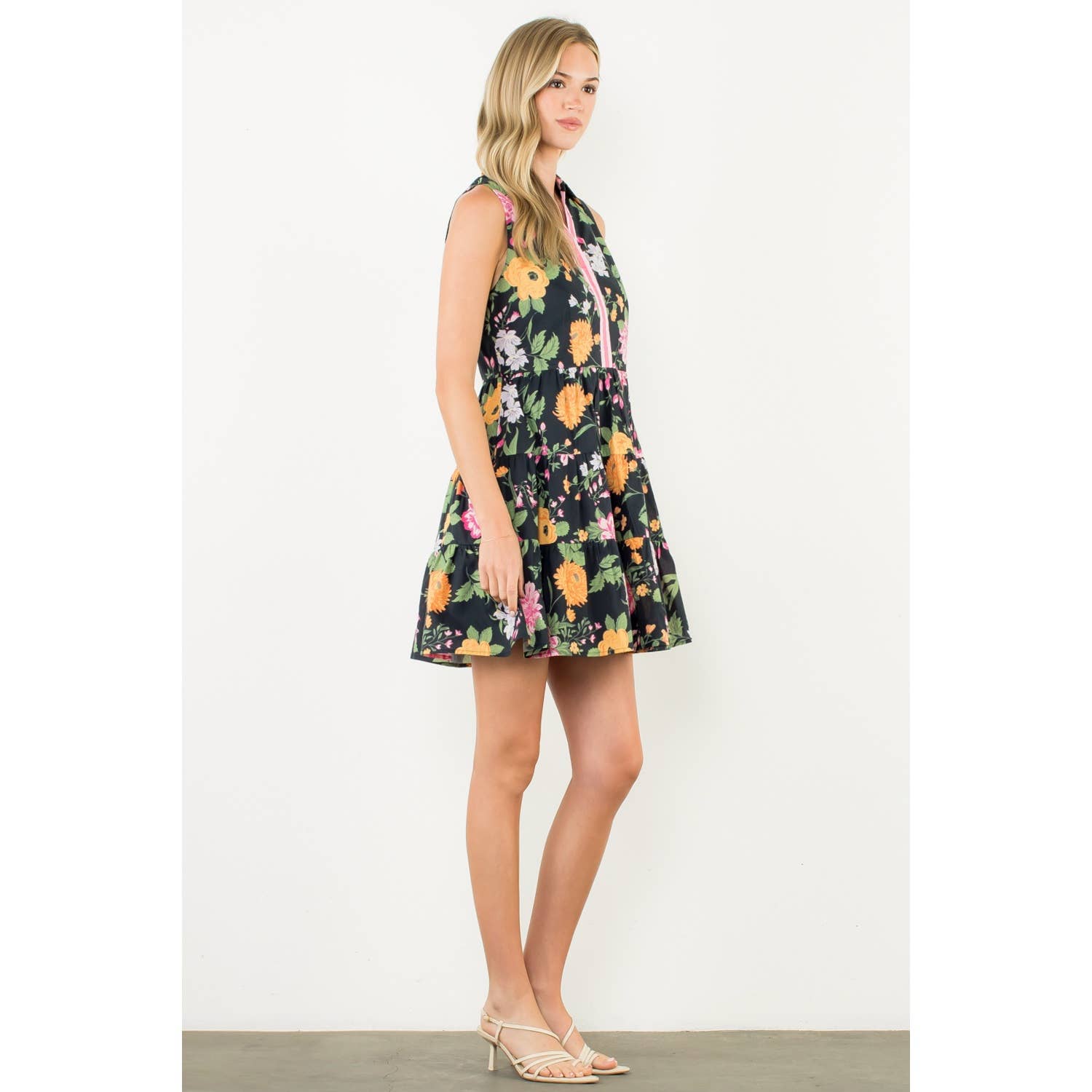 Aria- Sleeveless Tiered Floral Print Dress - Image 2